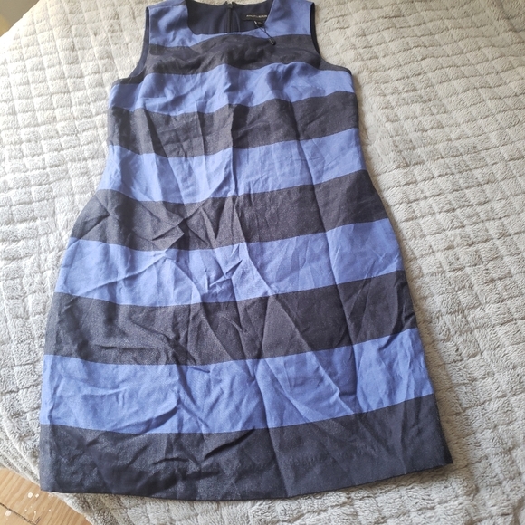 *NEW! BANANA REPUBLIC CREW NECK SLEEVELESS SHIFT DRESS POCKETS STRIPES KNEE 2 XS - Picture 13 of 14